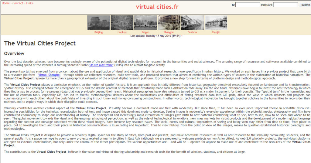 The Virtual Cities Project